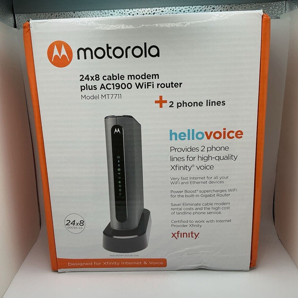 Motorola 24x8 cable modem plus AC1900 WiFi Router Model  MT7711